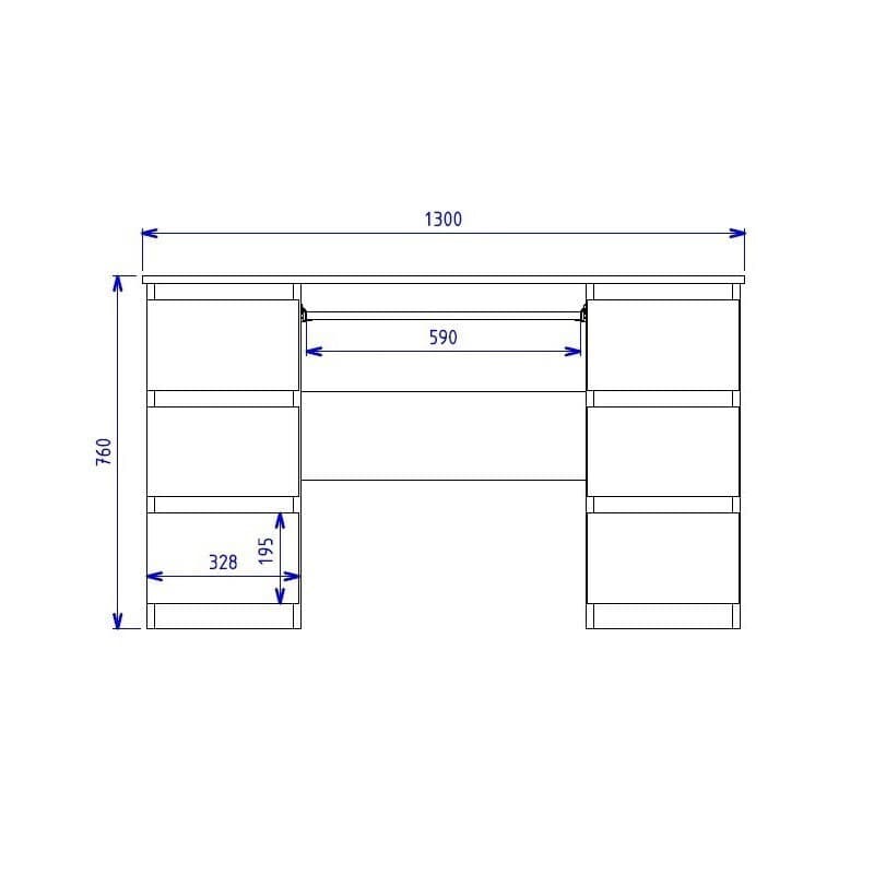 Γραφείο Kuba Ξύλινο Biel Mat White με LED 130x51x76εκ. 2033919