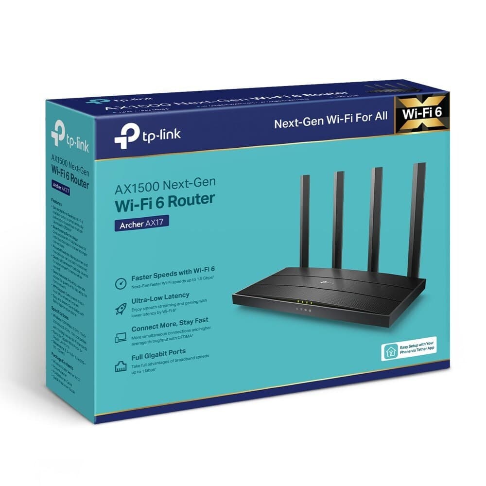 TP-LINK Archer AX17 v1 Ασύρματο Router Wi‑Fi 6 με 3 Θύρες Gigabit 4