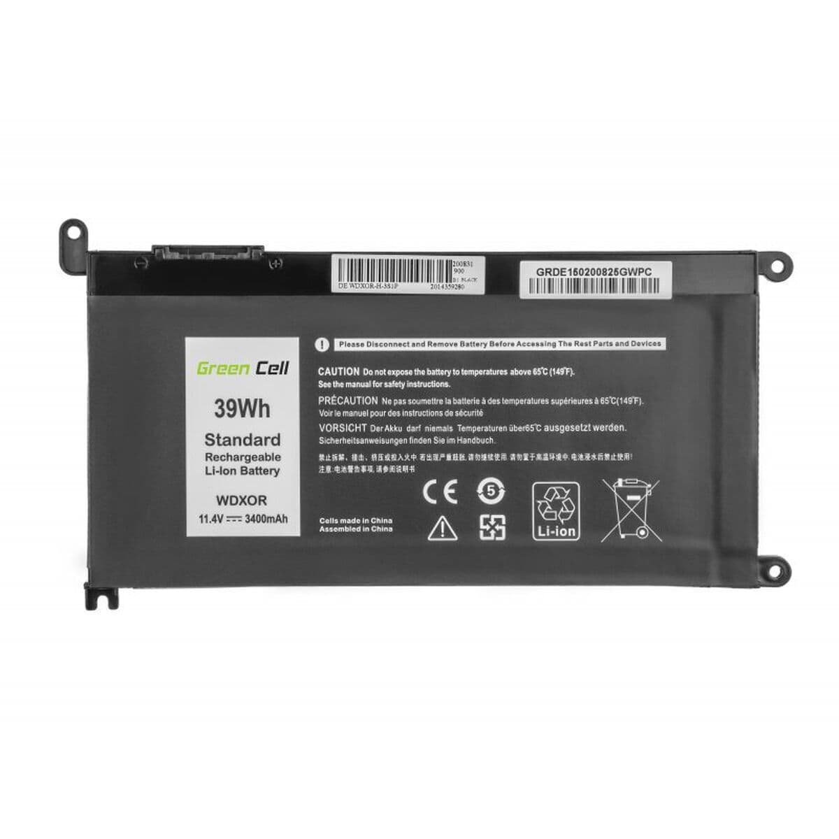 Green Cell Συμβατή Μπαταρία για Dell Inspiron Dell 5568, 7560, 5567, 13 7368, Inspiron 5378, 7460, 5770, 5379, 7570 με 3500mAh (DE150)