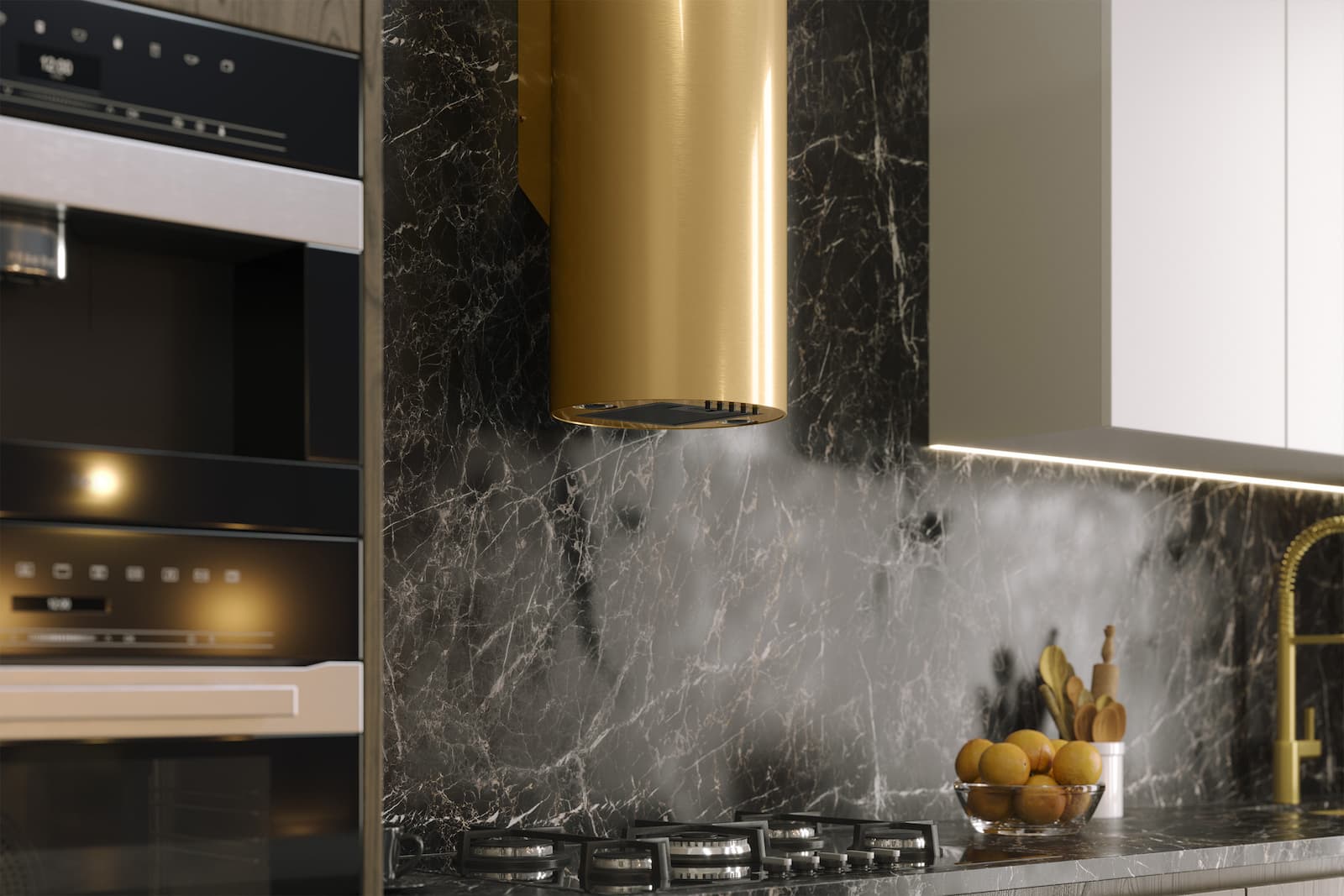 Maan Elba WPB731 Απορροφητήρας Νησίδα 31cm Gold Gloss 9