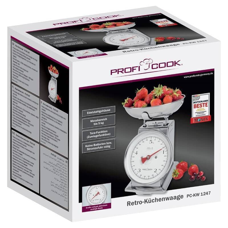 Profi Cook Αναλογική Ζυγαριά Κουζίνας με Κάδο έως 5kg Γκρι 11