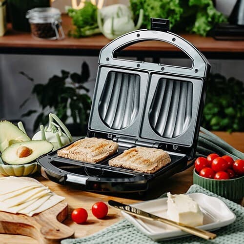 Adler Τοστιέρα για 2 Τοστ 1000W Μαύρη AD 3069 6