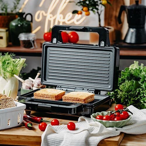 Adler Τοστιέρα με Αποσπώμενες Πλάκες για 2 Τοστ 1000W Inox AD 3073 7