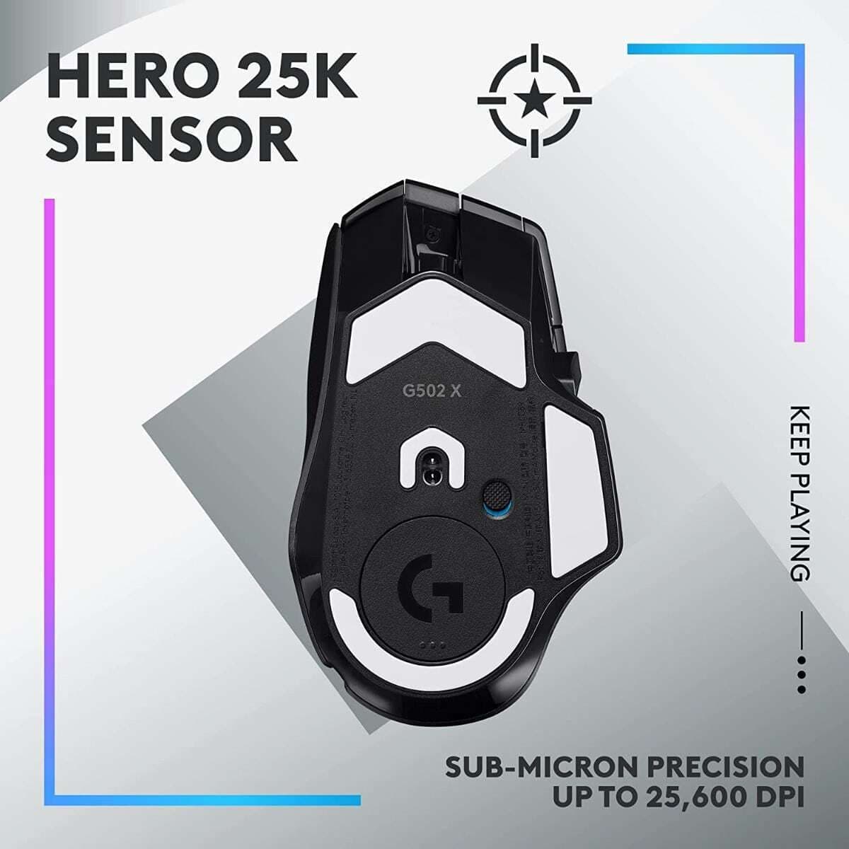 Logitech G502 X Plus Ασύρματο RGB Gaming Ποντίκι 25600 DPI Μαύρο 5