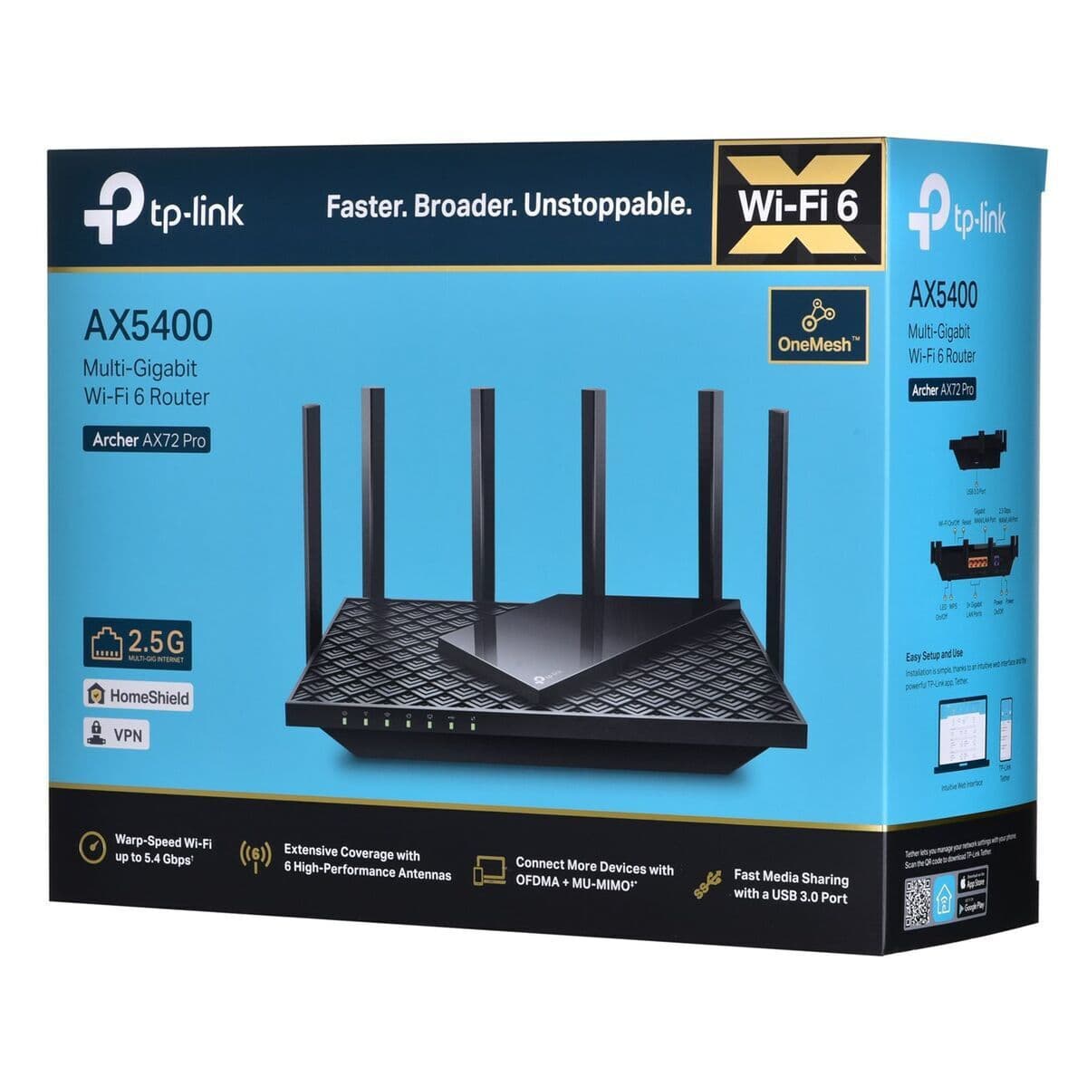 TP-LINK AX72 Pro v1 Ασύρματο Router Wi‑Fi 6 με 5 Θύρες 3