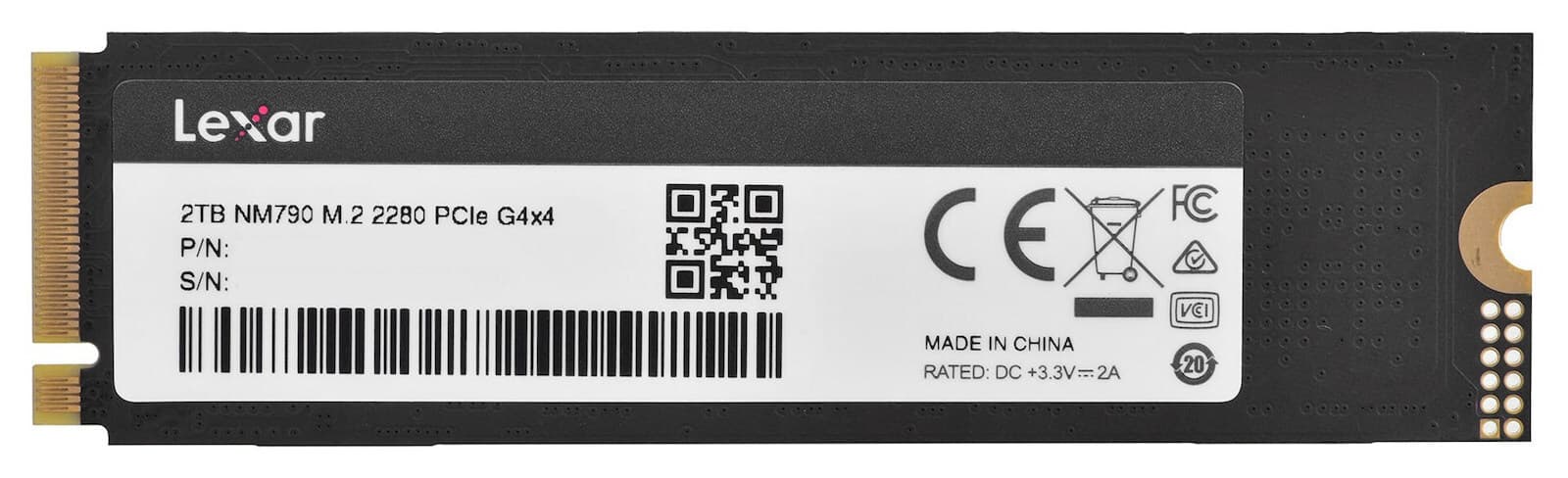 Lexar NM790 SSD 2TB τύπου M.2 με σύνδεση PCI Express 4.0 (PS5 Compatible) LNM790X002T-RNNNG 7