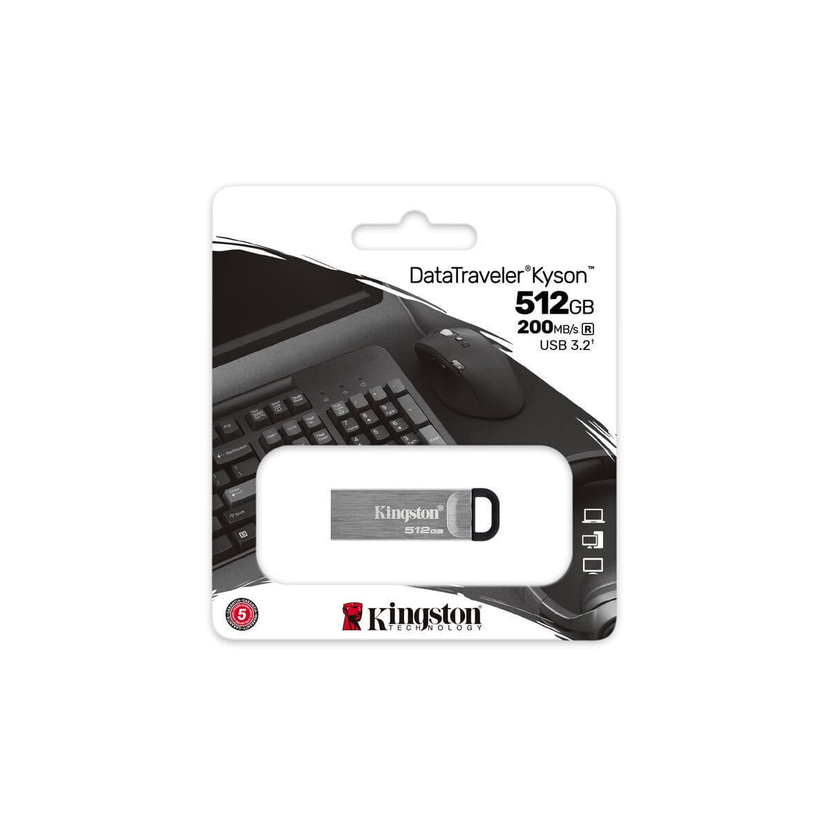 Kingston Datatraveler 512GB USB 3.2 Stick Γκρι 4