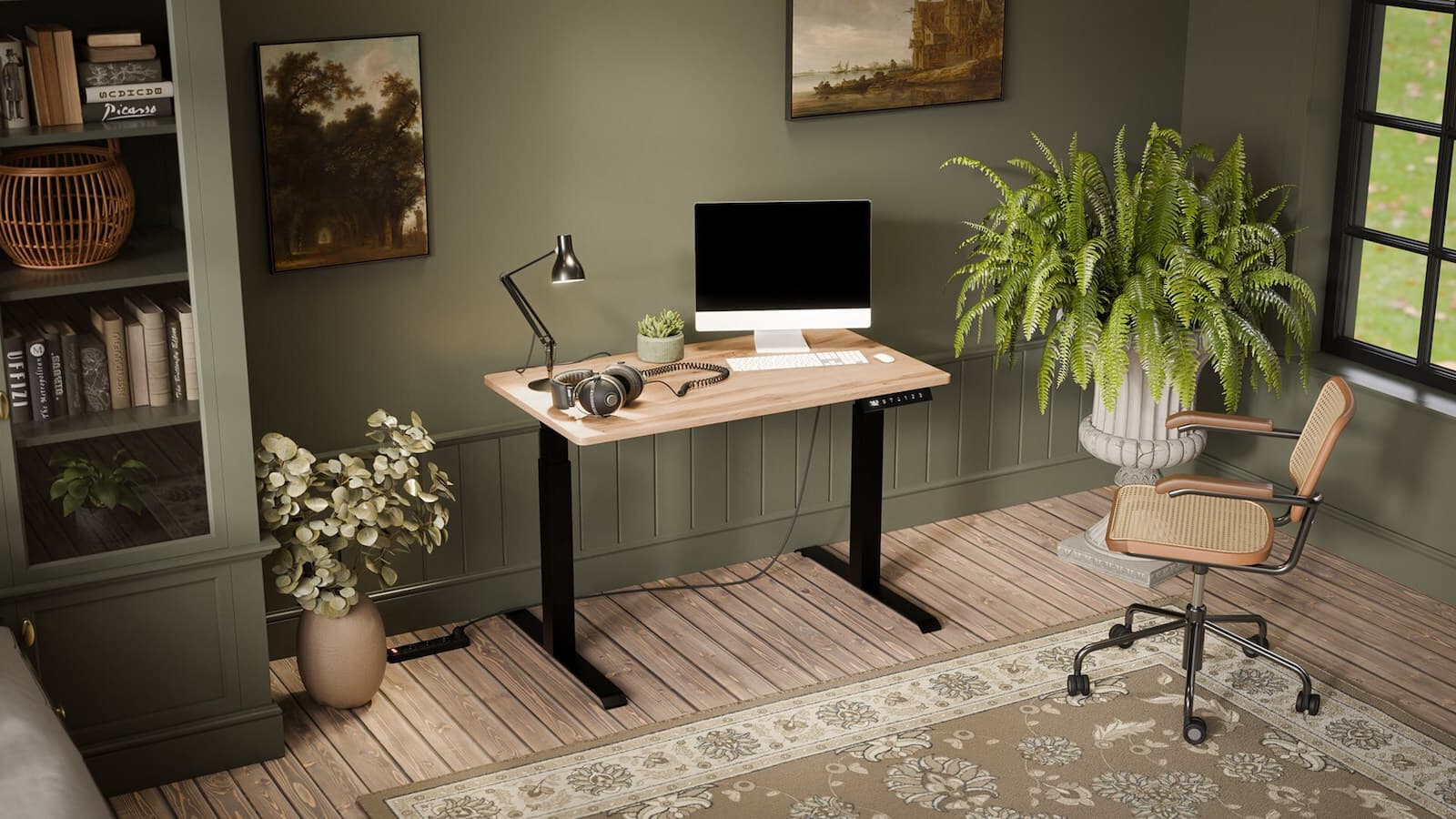 Γραφείο Gaming Moon Ξύλινο Black/wood με Μεταλλικά Πόδια & Ρυθμιζόμενο Ύψος 121x67x72εκ. 3
