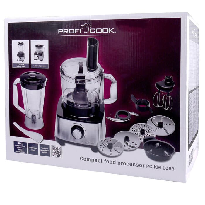 Profi Cook PC-KM1063 Πολυμίξερ 1200W με Κάδο 1.75lt και Κανάτα Μπλέντερ Ασημί 5