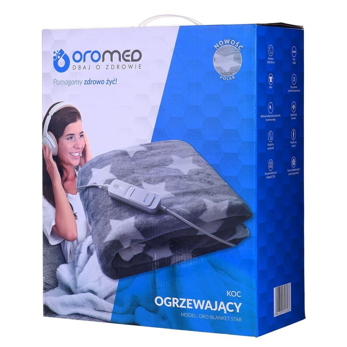 Oromed Ημίδιπλη Ηλεκτρική Κουβέρτα Γκρι 130x180εκ. 4