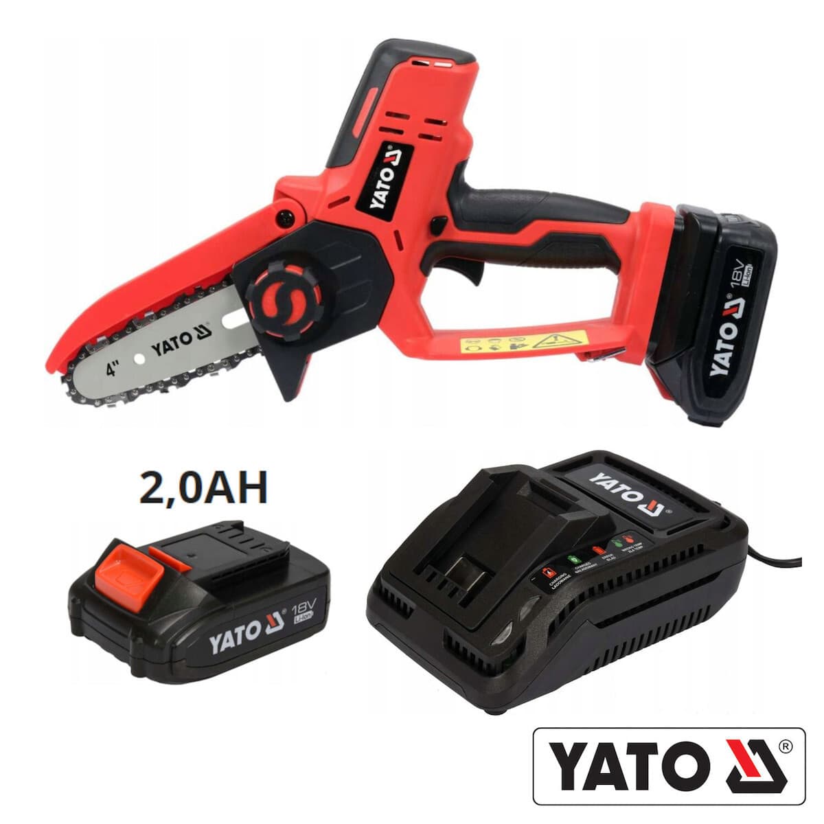 Yato Κλαδευτικό Αλυσοπρίονο Μπαταρίας 1x2Ah 18V 1.1kg με Λάμα 10cm Yt-828135 4
