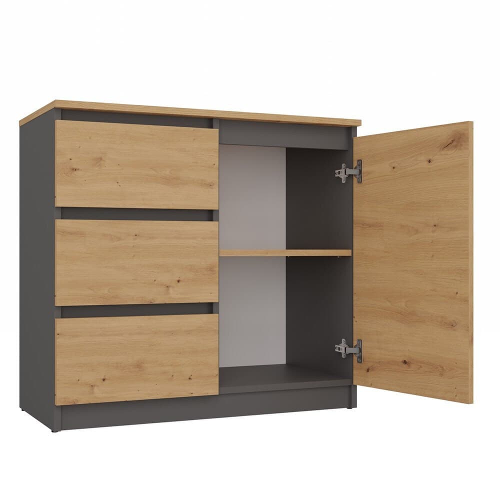 Malwa 1d3s/ba Anthracite Artisan Chest Drawers 4