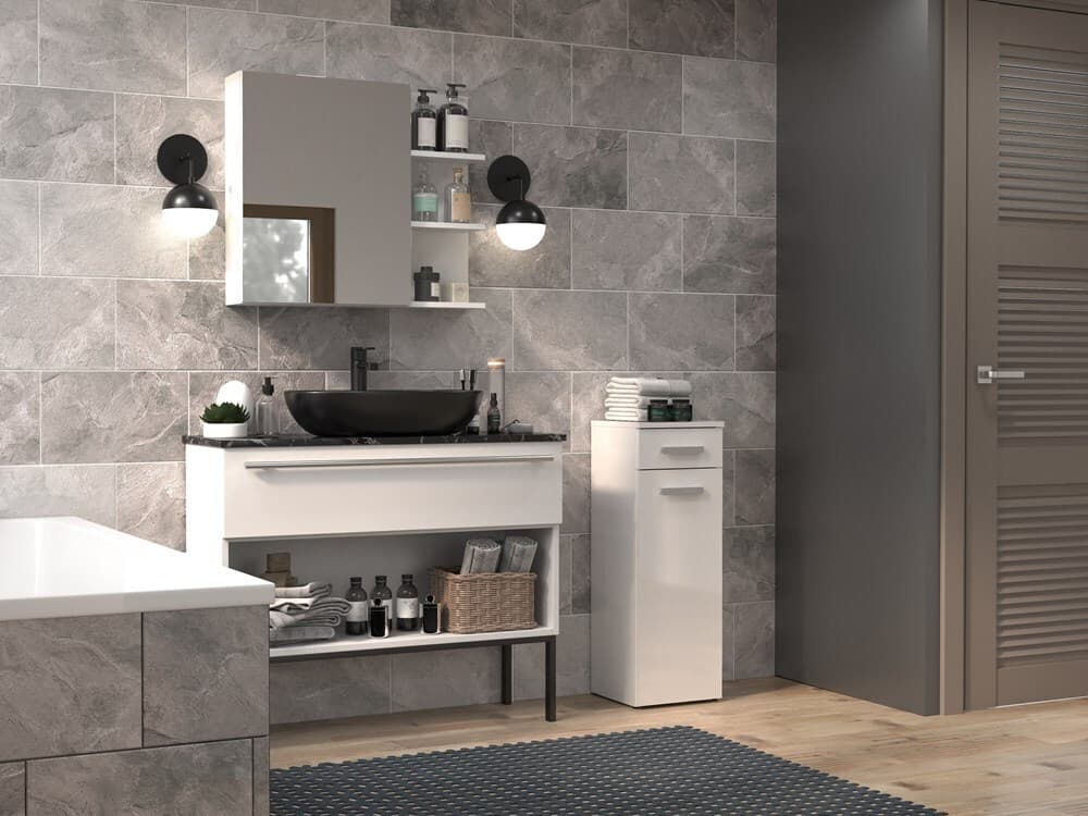 Nel V Ds White Gloss Bathroom Column 5