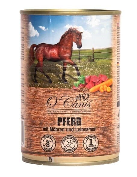 O'Canis Pferd Υγρή Τροφή Σκύλων σε Κονσέρβα με Κρέας, Καρότο και Λαχανικά χωρίς Γλουτένη 400gr 289233 2