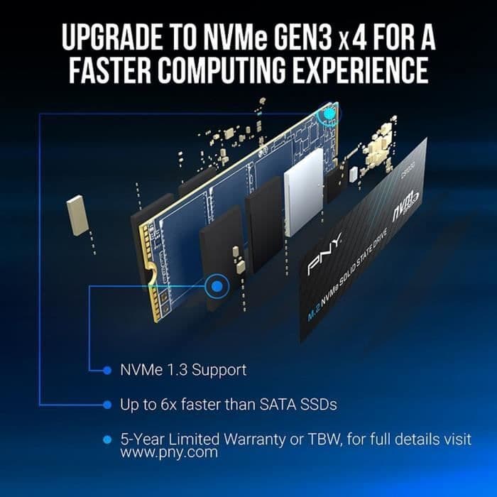 PNY CS1030 SSD 500GB τύπου M.2 με σύνδεση PCI Express 3.0 M280CS1030-500-RB Bulk 5