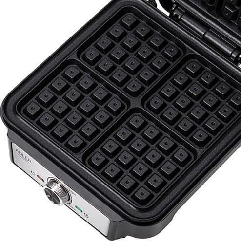 Adler AD 3083 Βαφλιέρα για Τετράγωνες Βάφλες 4 Θέσεων 1600W 4