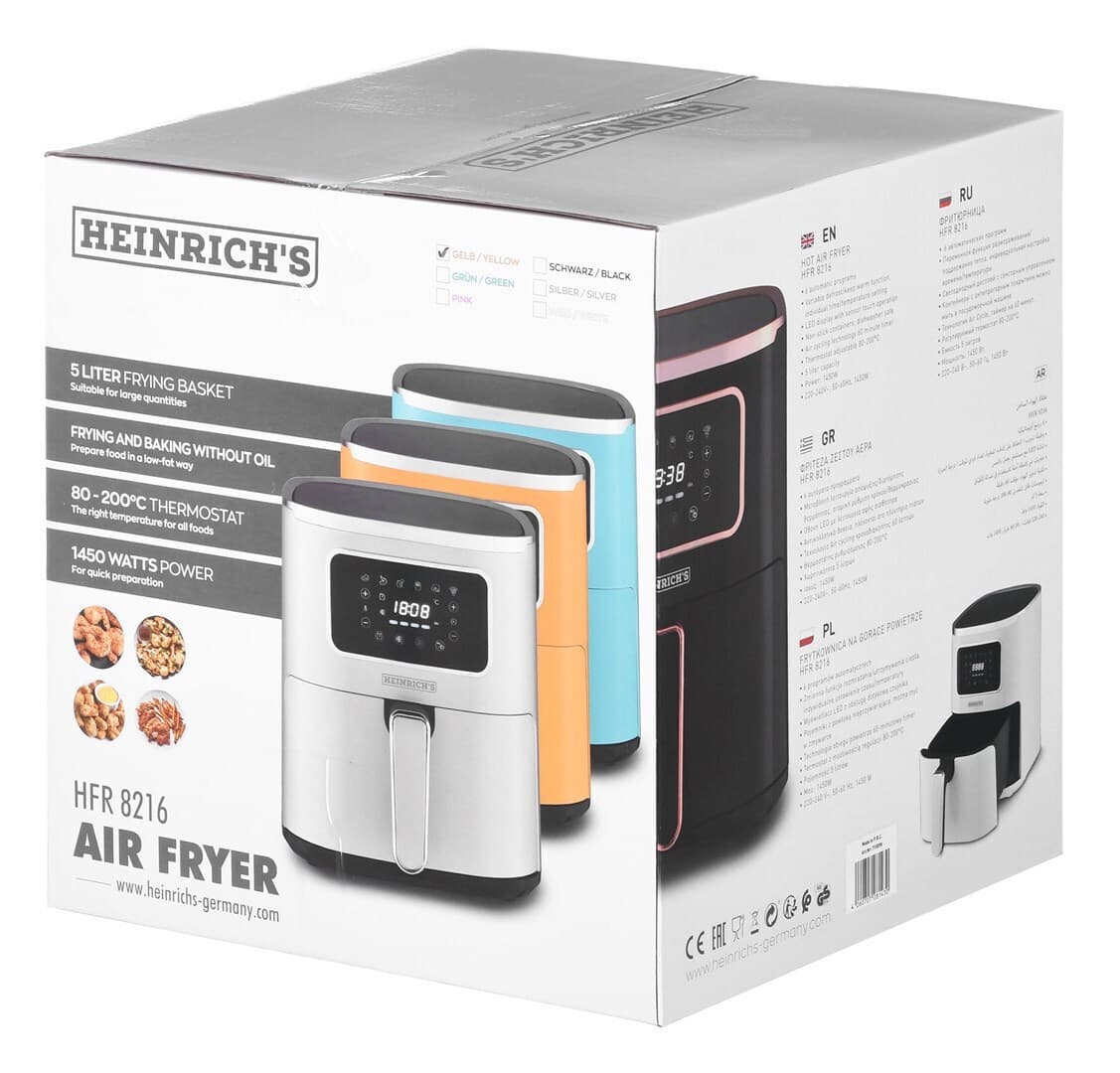 Heinrich's HFR 8216 Air Fryer 5lt Κίτρινο 6