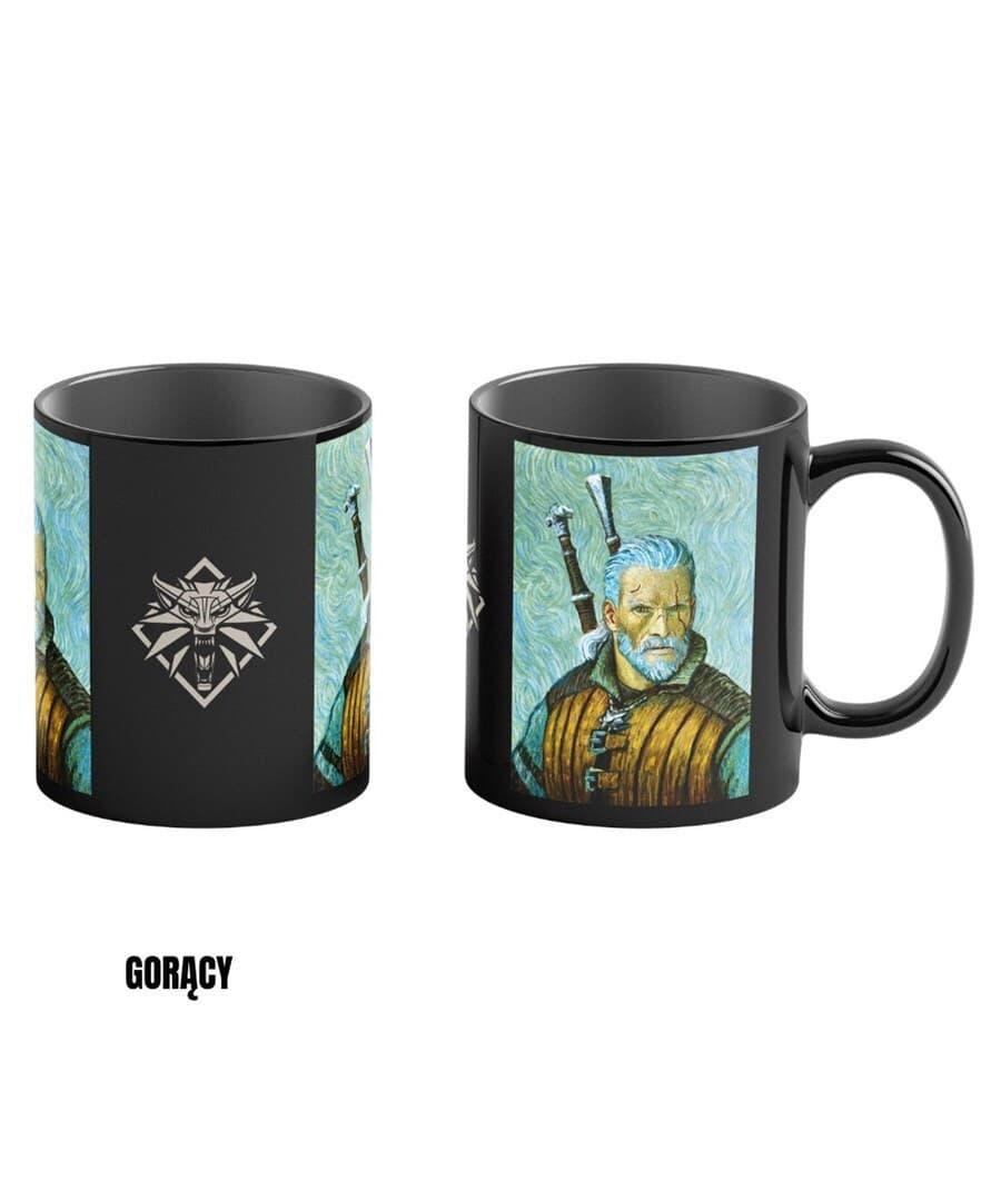 Thermoactive Mug Good Loot Game Art Chronicles Witcher Wiedmin Geralt & Vincent Van Gogh 2