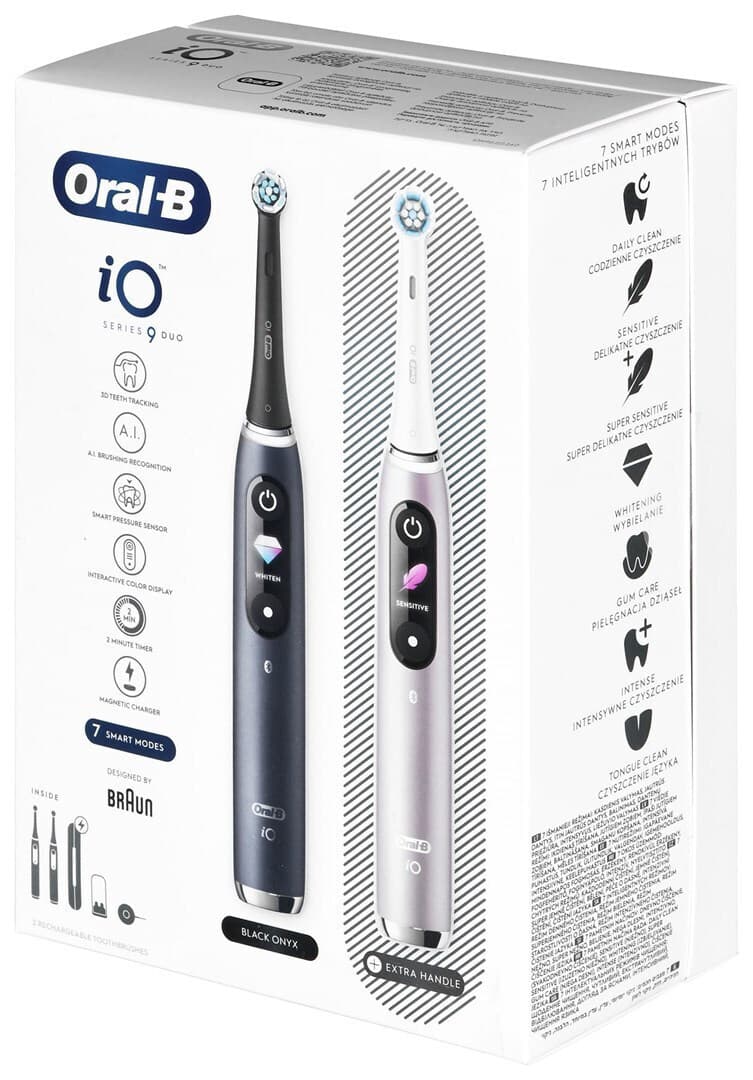 Oral-B iO Series 9 Ηλεκτρική Οδοντόβουρτσα με Αισθητήρα Πίεσης και Θήκη Ταξιδίου Black Onyx / Rose Quartz 9