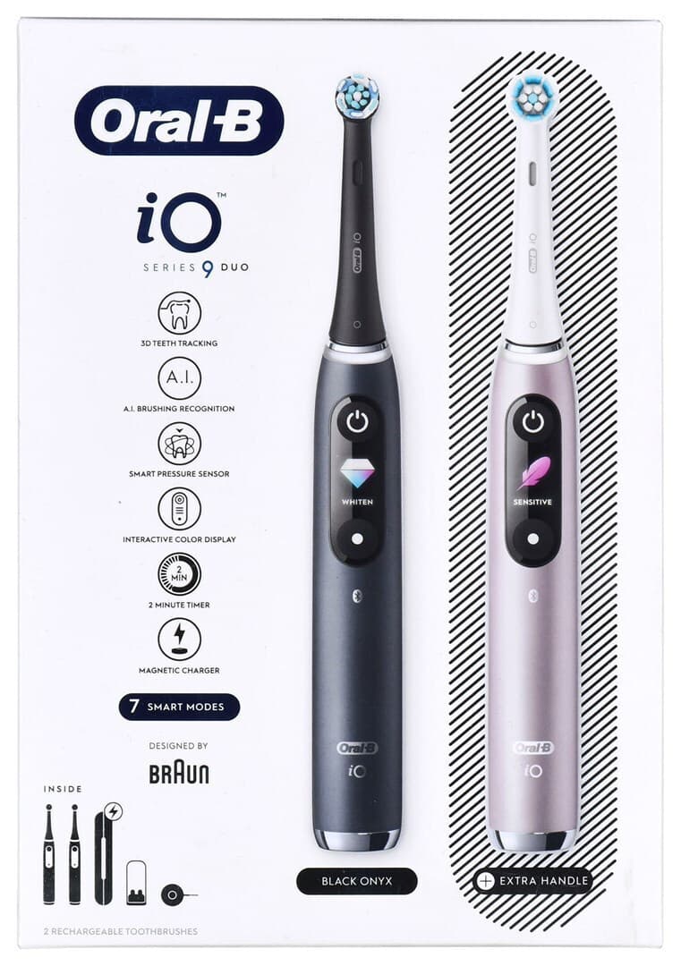 Oral-B iO Series 9 Ηλεκτρική Οδοντόβουρτσα με Αισθητήρα Πίεσης και Θήκη Ταξιδίου Black Onyx / Rose Quartz 11