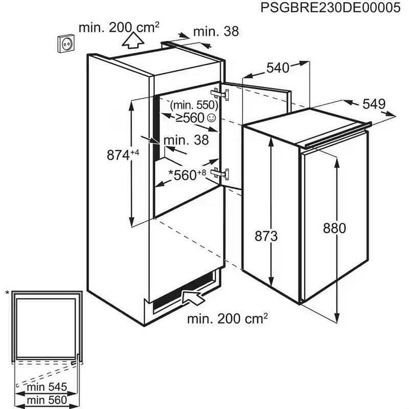 Electrolux Εντοιχιζόμενο Mini Bar 124lt Υ87.3xΠ54.8xΒ54.9εκ. Λευκό LFB2AE88S1 3