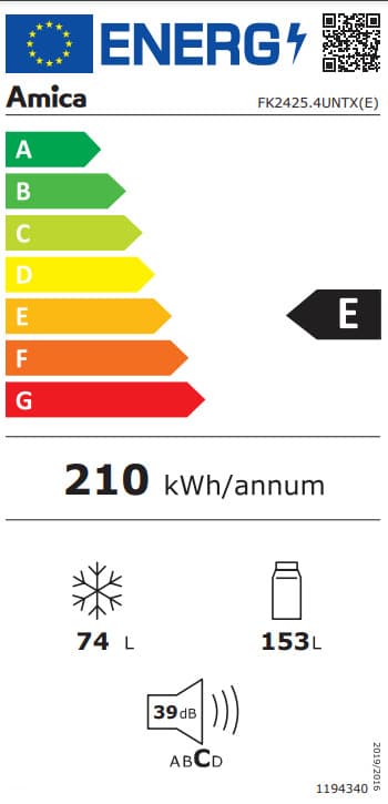 Amica Ψυγειοκαταψύκτης 227lt Υ159.3xΠ54xΒ55εκ. Inox FK2425.4UNTX(E) 6