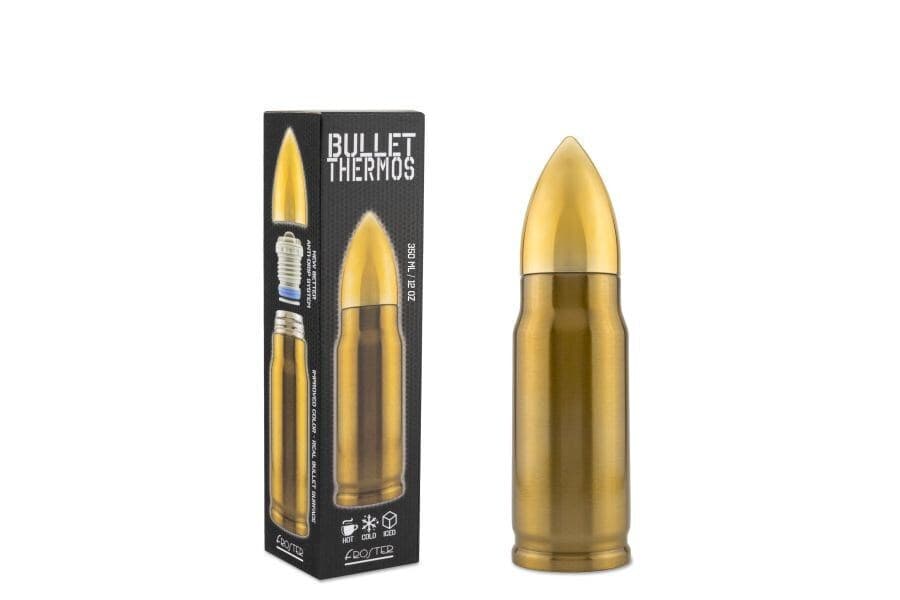 Bullet Brass Μπουκάλι Θερμός Ανοξείδωτο / Πλαστικό 350ml Brass GAD03006