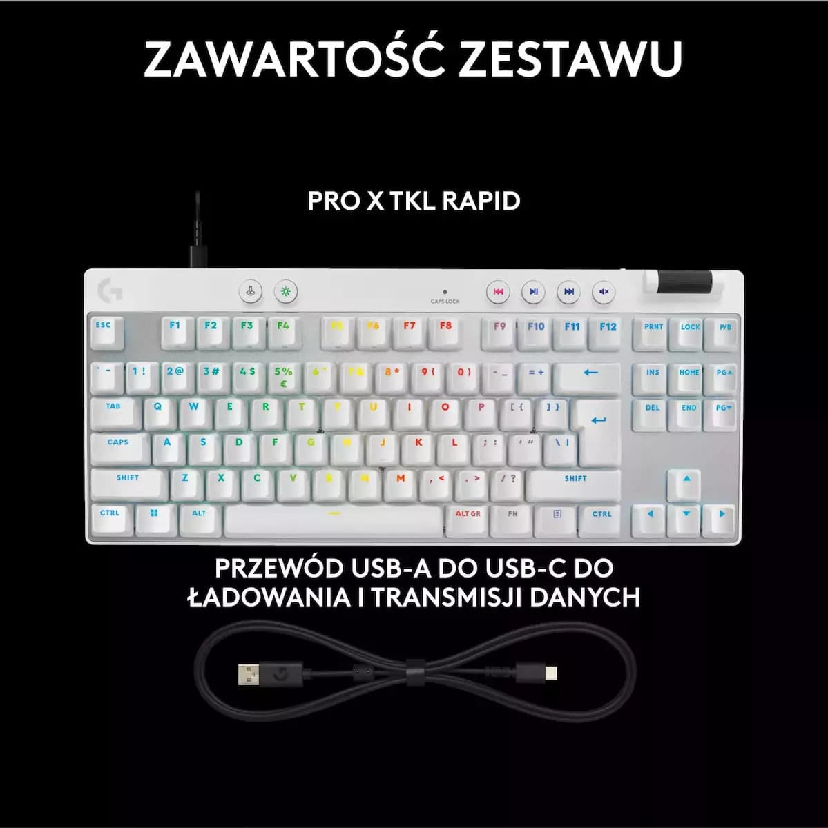 Logitech Pro X TKL Ηall Effect Gaming Πληκτρολόγιο Tenkeyless με Magnetic διακόπτες και RGB φωτισμό (Αγγλικό US) Λευκό 8