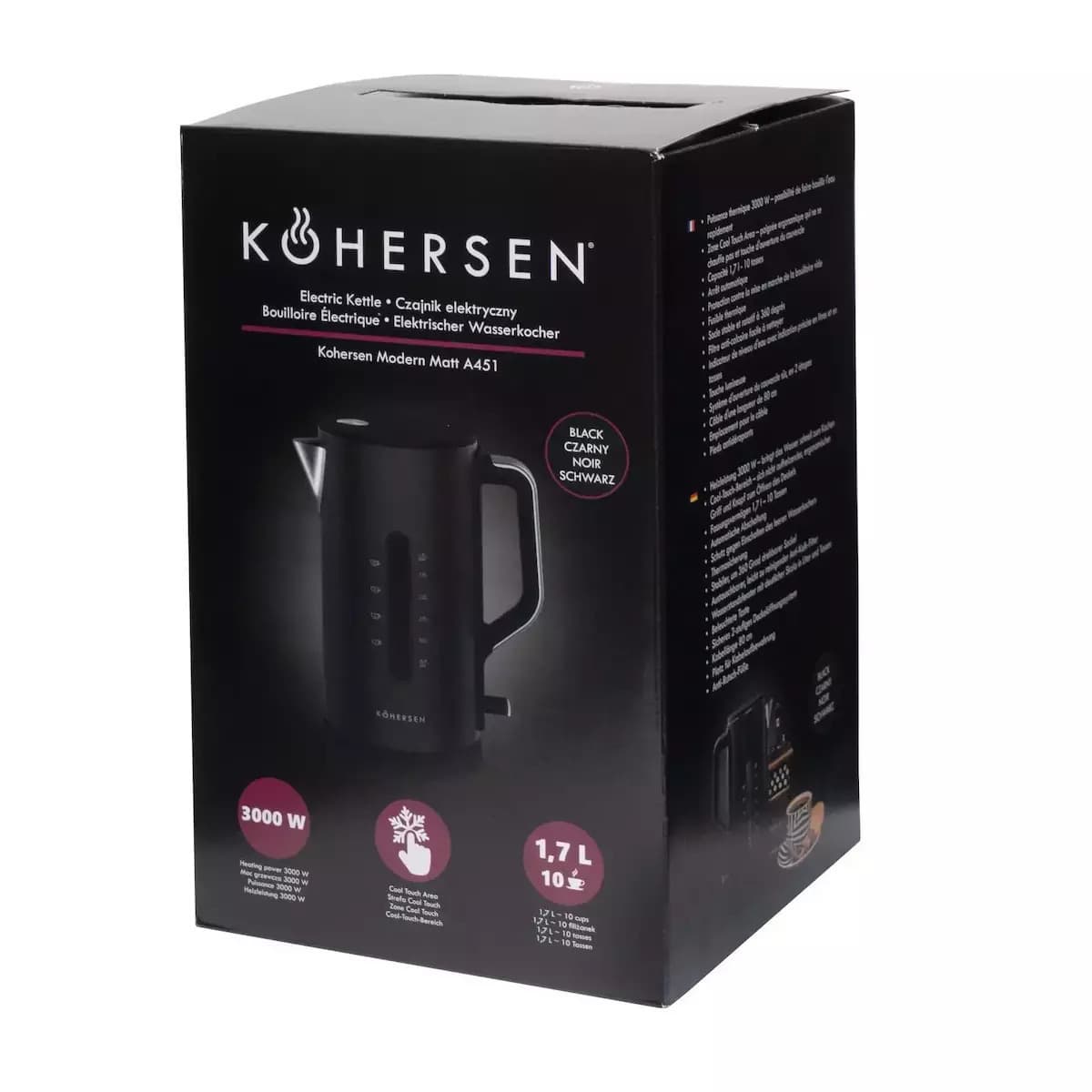 Kohersen Modern Βραστήρας 1.7lt 3000W Μαύρος 9