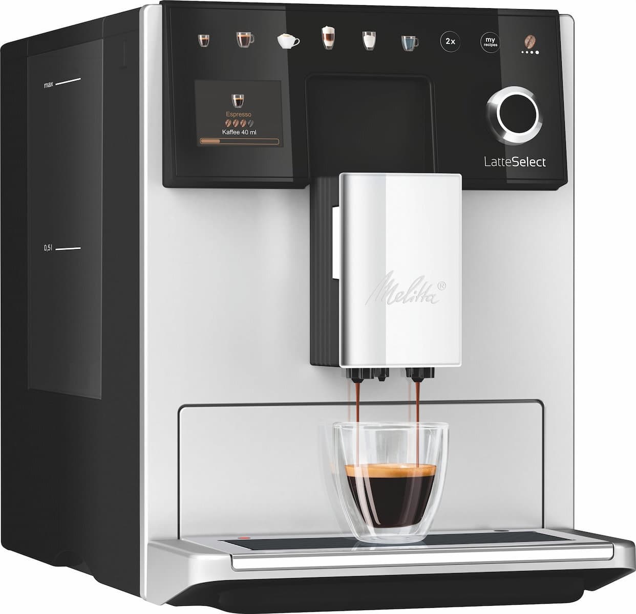 Melitta LatteSelect Αυτόματη Μηχανή Espresso 1400W Πίεσης 15bar για Cappuccino με Μύλο Άλεσης Ασημί F63/0-211 2