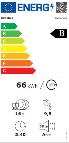 Gorenje Πλήρως Εντοιχιζόμενο Πλυντήριο Πιάτων για 16 Σερβίτσια Π60xY82εκ. GV663B65 2