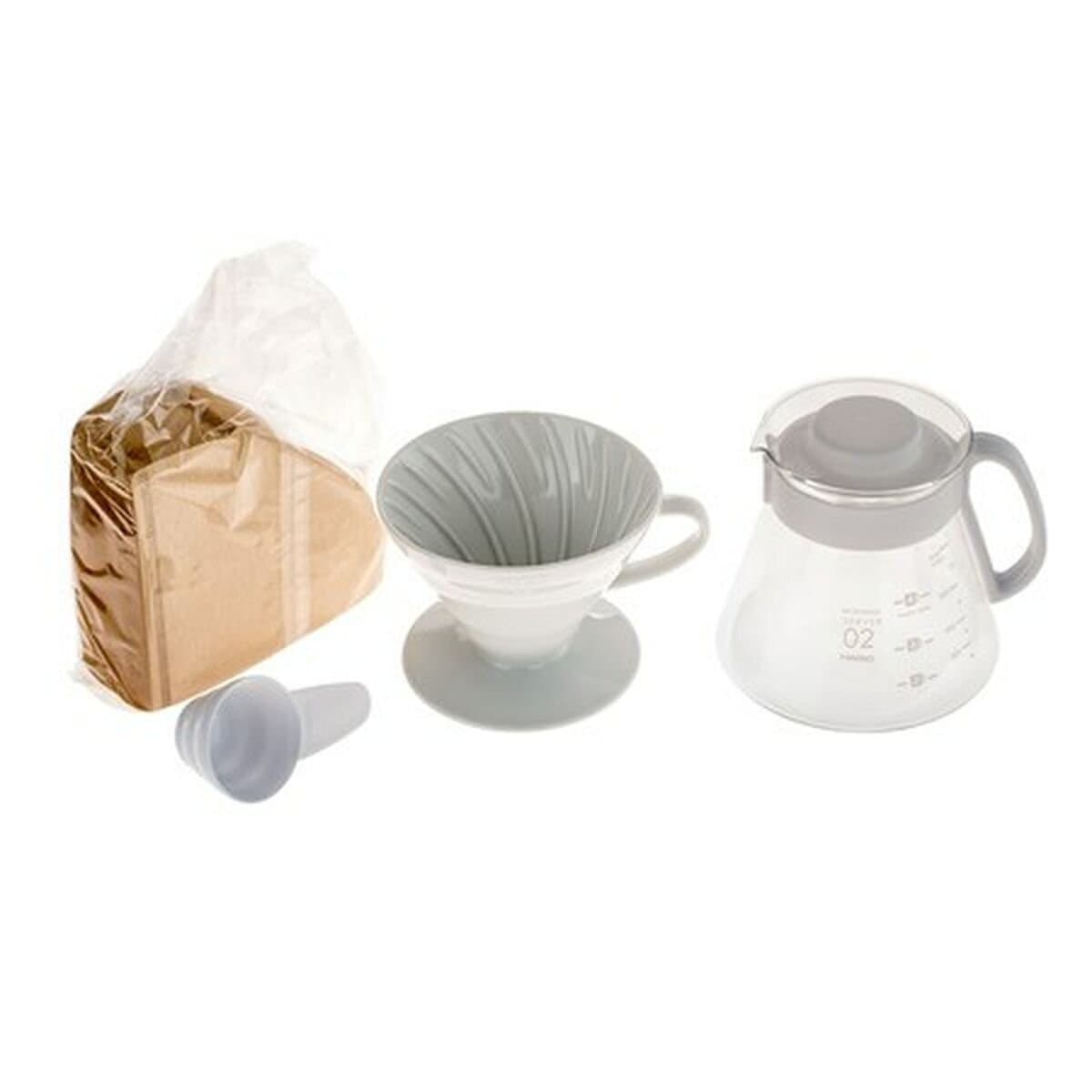 Hario V60 Pour Over Set Πλαστικό Λευκό 140x121x210mm για 4 φλιτζάνια XVDD-3012W