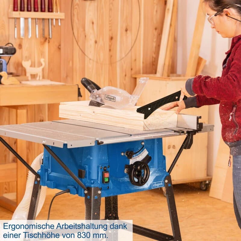 Scheppach Hs100s Δισκοπρίονο Πάγκου με Ισχύ 2000W, Δίσκο Κοπής Διαμέτρου 250mm & Ταχύτητα Κοπής 6500rpm 9