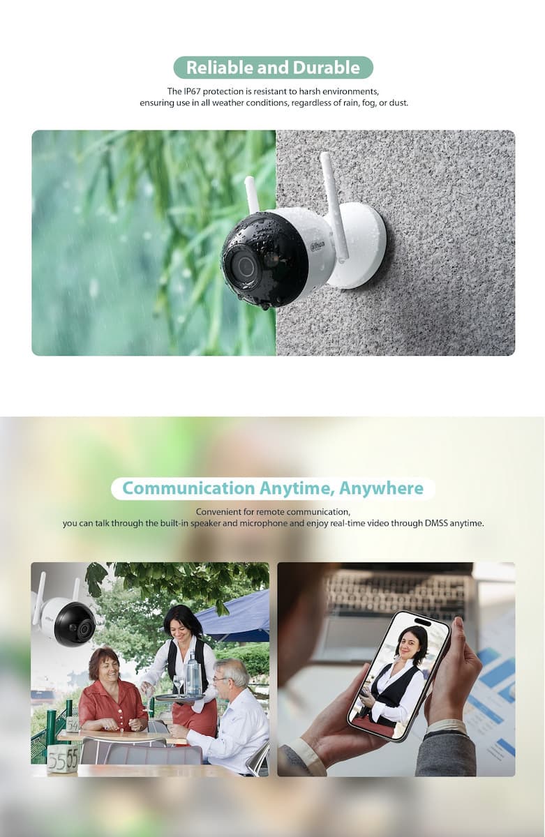 Dahua DH-F4C-PV IP Κάμερα Παρακολούθησης Wi-Fi Full HD+ 4MP Αδιάβροχη με Αμφίδρομη Επικοινωνία και Φακό 2.8mm 6