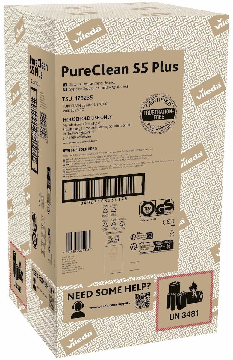 Vileda Pureclean S5 Plus Επαναφορτιζόμενη Σκούπα Stick 31V Μαύρη 3