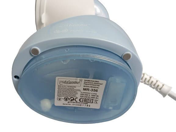 Maestro MR-356-BLUE Ατμοκαθαριστής Ρούχων Χειρός 1600W με Δοχείο 300ml Μπλε 3