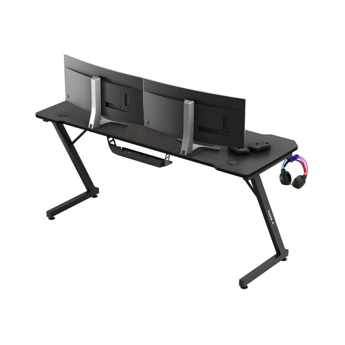 Γραφείο Gaming Hero Ξύλινο Black με Μεταλλικά Πόδια 160x60x74εκ. 3