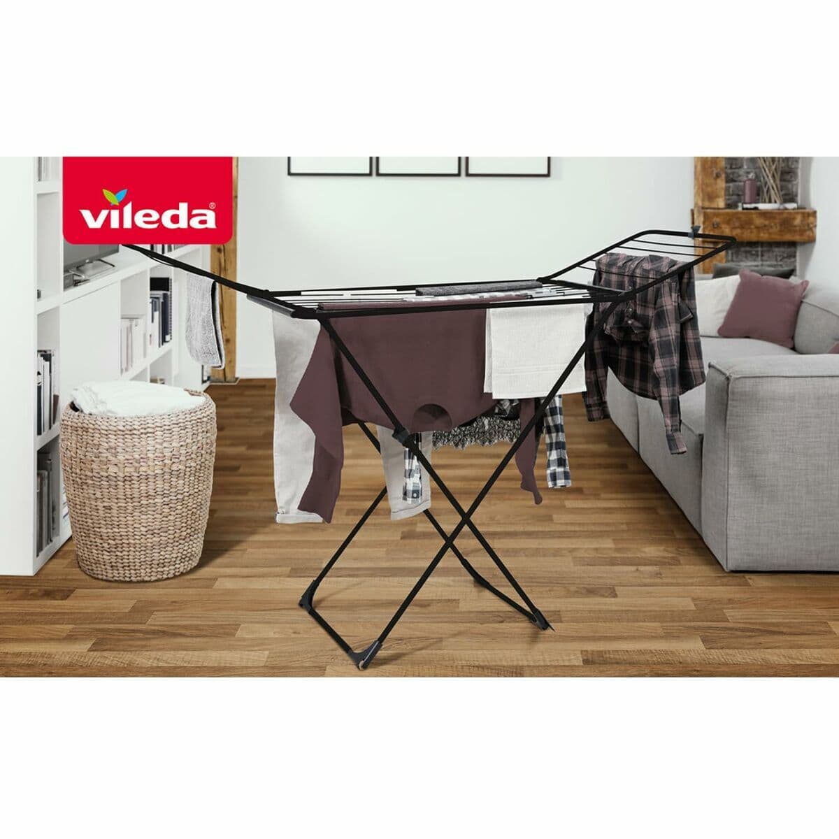 Vileda Universal Ultimate Πτυσσόμενη Απλώστρα Δαπέδου Ανοξείδωτη με Ρόδες με Μήκος Απλώματος 18m 174100 3