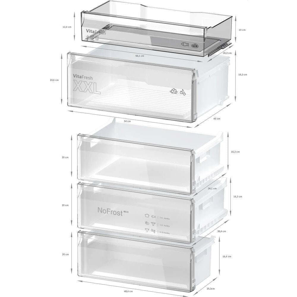 Bosch Ψυγειοκαταψύκτης 440lt Total NoFrost Υ203xΠ70xΒ66.7εκ. Inox KGN492IDF 4