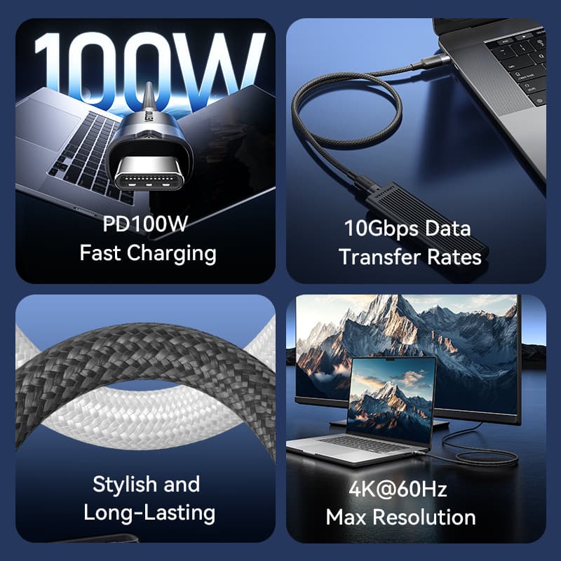 Vention It Cable Usb-c 3.2 Gen2 M-m 1.0m Braided Aluminum White Trgwf 4