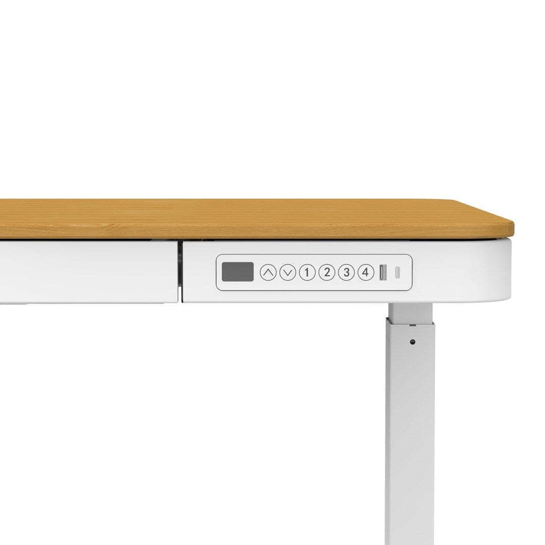 Ηλεκτρικό Γραφείο Ξύλινο White/oak με Μεταλλικά Πόδια & USB θύρες 140x70εκ. 6