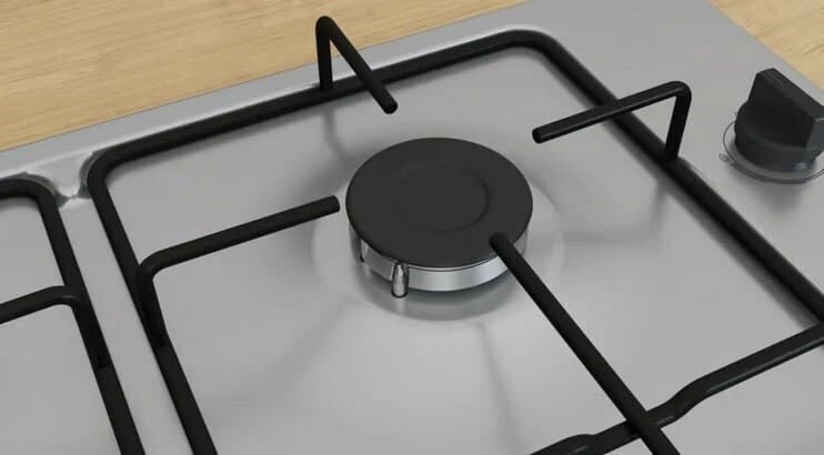 Bosch Serie 2 Εστία Φυσικού Αερίου Αυτόνομη 58x51.8εκ. Ασημί PBP6B5K80