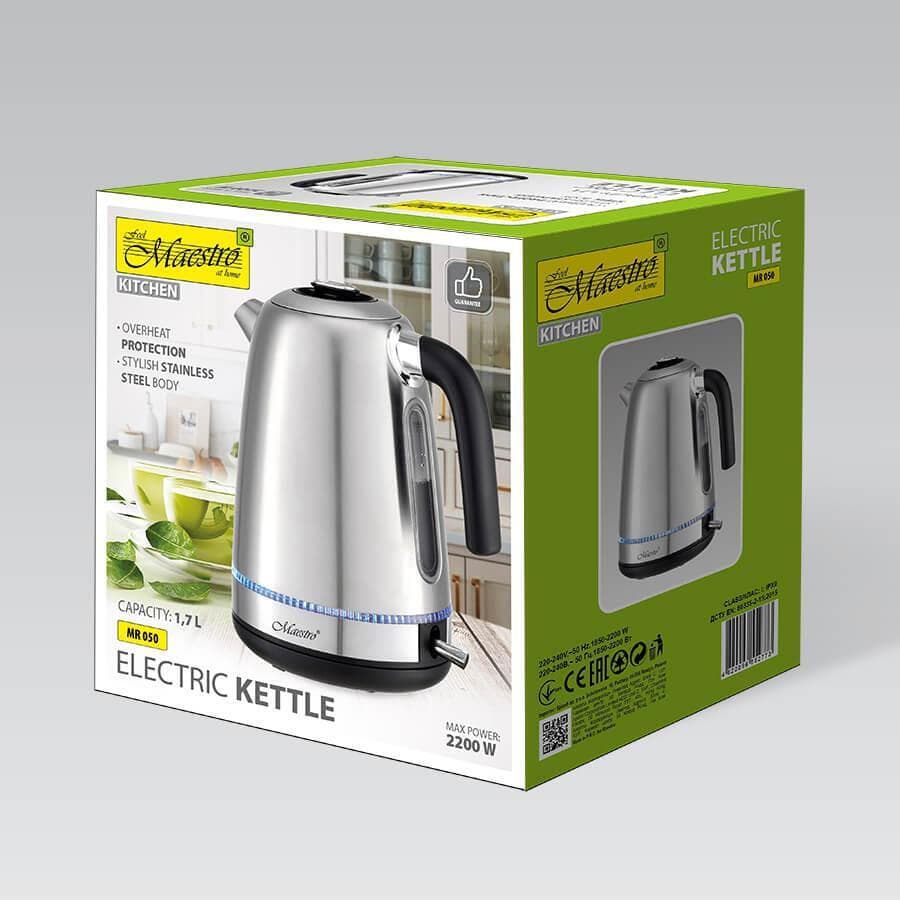 Maestro Βραστήρας 1.7lt 2200W Ασημί MR-050 4