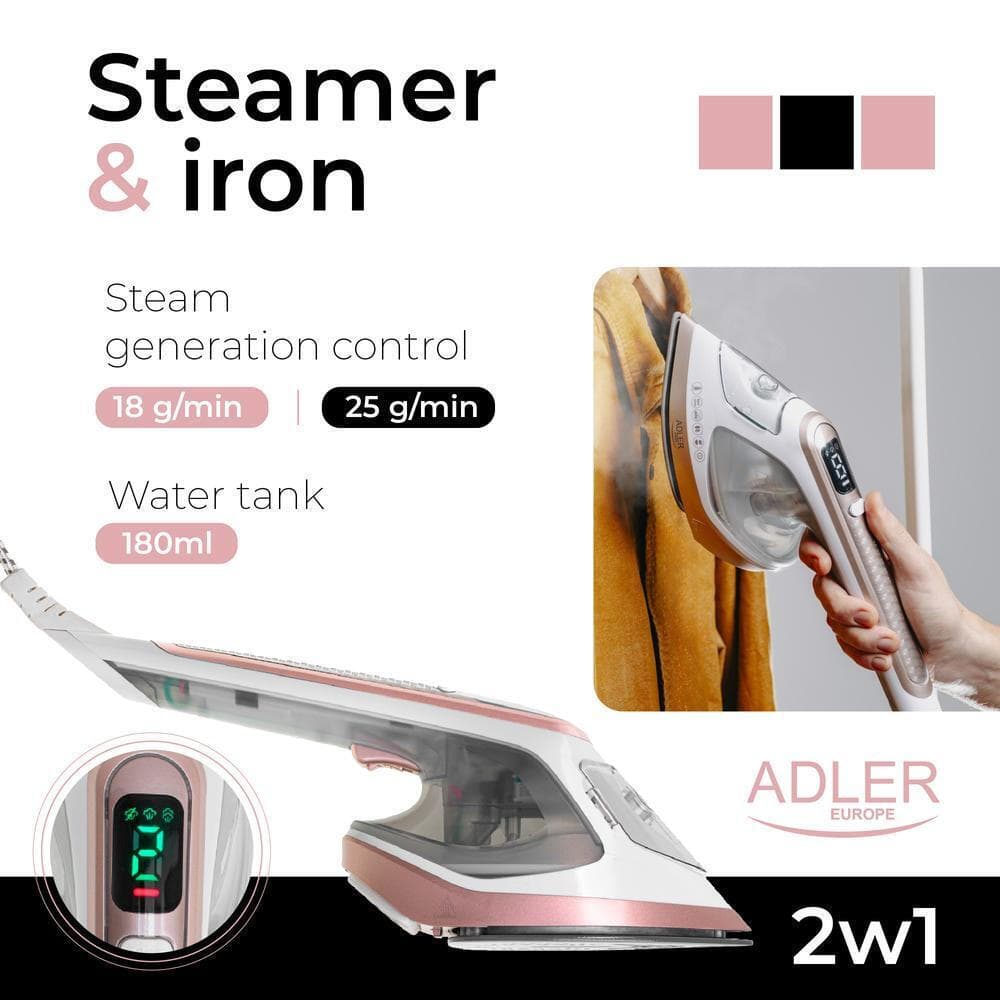 Adler AD 5044 Σίδερο Ατμού 1800W με Κεραμική Πλάκα και Συνεχόμενη Παροχή Ατμού 25gr/min 10