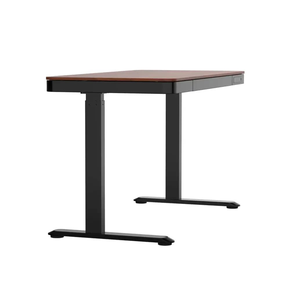 Ηλεκτρικό Γραφείο Ξύλινο Black/walnut με Μεταλλικά Πόδια & USB θύρες 140x70x50εκ. 6