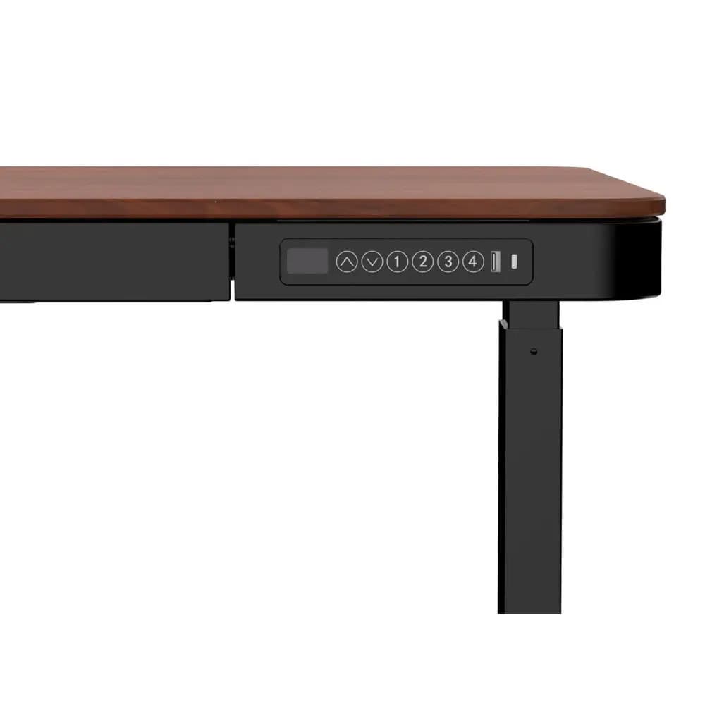 Ηλεκτρικό Γραφείο Ξύλινο Black/walnut με Μεταλλικά Πόδια & USB θύρες 140x70x50εκ. 4