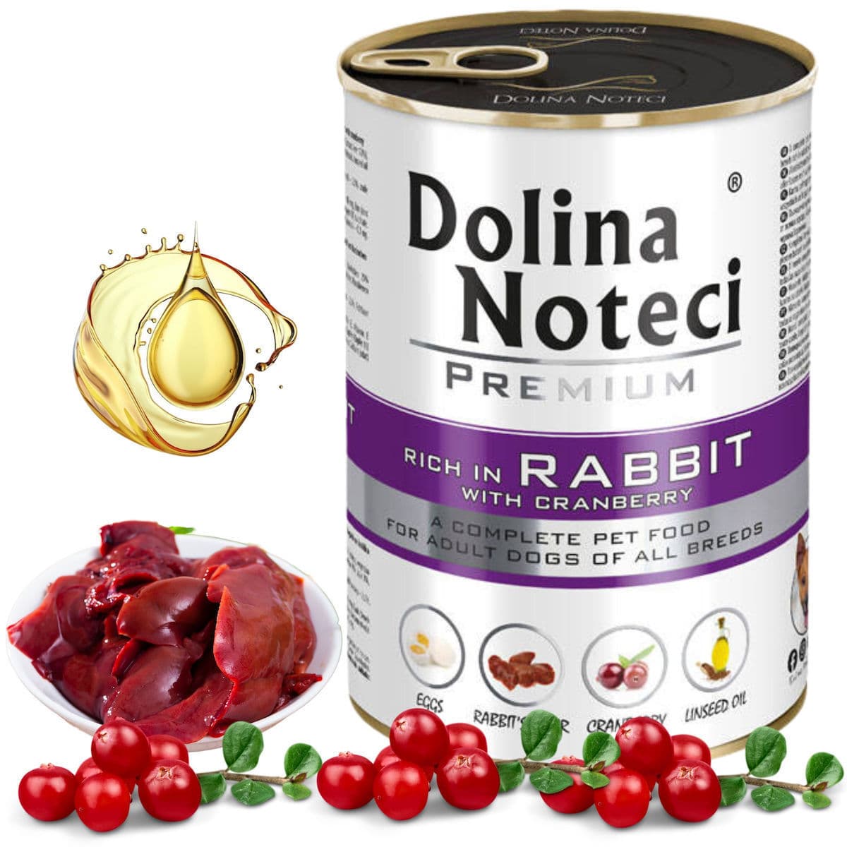 Dolina Noteci Premium Υγρή Τροφή Σκύλων σε Κονσέρβα με Βοδινό, Κουνέλι και Χοιρινό χωρίς Σιτηρά & Γλουτένη 400gr 2