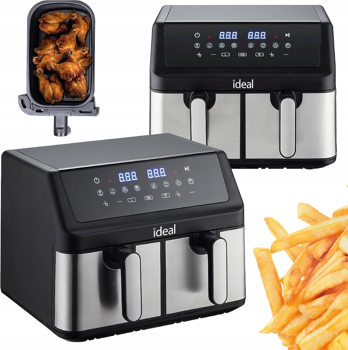 Eldom Air Fryer με Διπλό Αποσπώμενο Κάδο 9lt Μαύρο IK1500 8