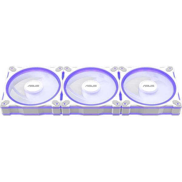 Asus Prime MR120 Reverse Blade Case Fan (1600rpm) με ARGB Φωτισμό και Σύνδεση 4-Pin PWM 3τμχ Λευκό 2