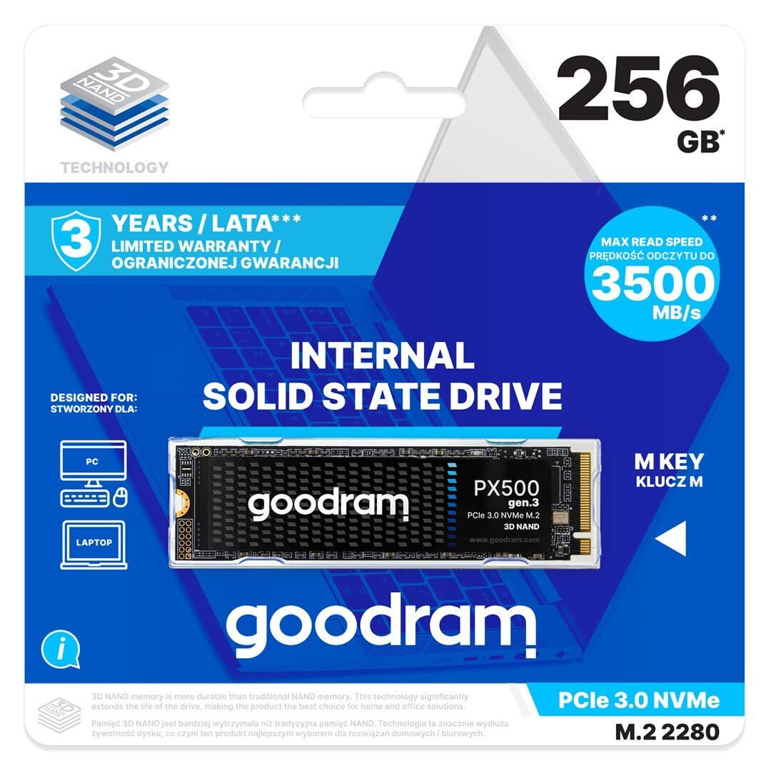GoodRAM PX500-G3 SSD 256GB τύπου M.2 με σύνδεση PCI Express 3.0 PX500-G3 4